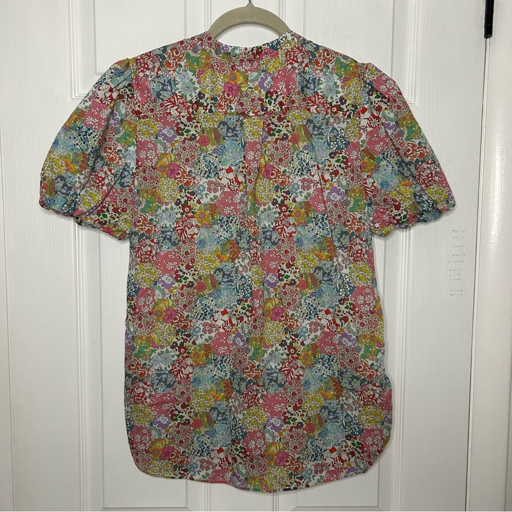 J Crew Classic Fit Short Puff Sleeve Top in Liberty Patchwork Dream Floral - Picture 8 of 12